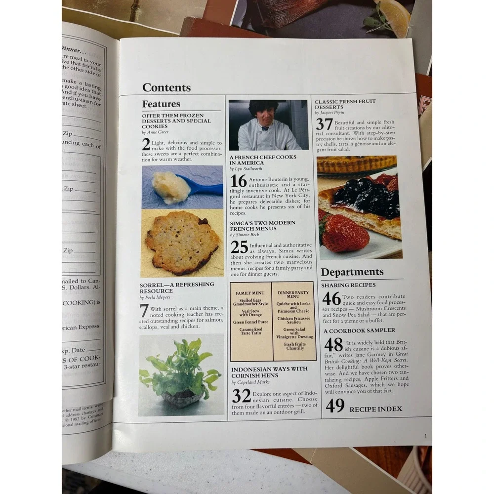 9 Vintage The Pleasures of Cooking Magazines Cuisinart 1980-1982 James Beard Lot